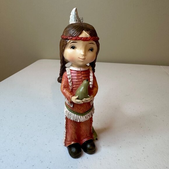 Thanksgiving Figurines Set Of 4 - Pilgrims and Native American Resin Figures - Picture 3 of 16